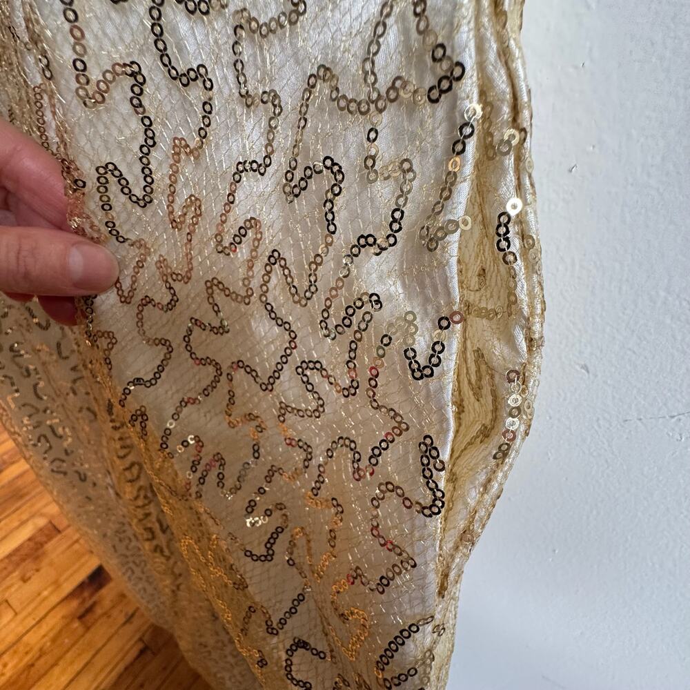 JIBRI Gold Sequined Sculptural Jumpsuit - Picture 6 of 9